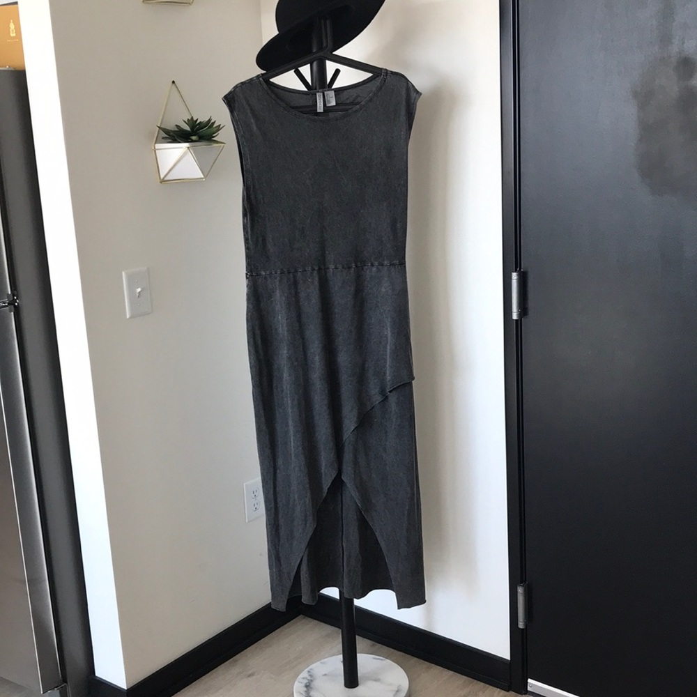 Divided Grey Sleeveless dress.
